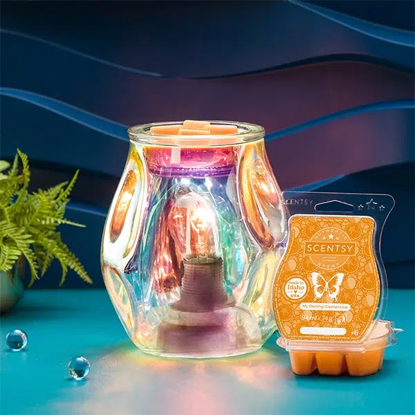 Bubbled Iridescent Scentsy Warmer Styled