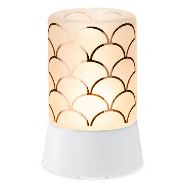 Golden Scallops Scentsy Mini Warmer with Tabletop Base
