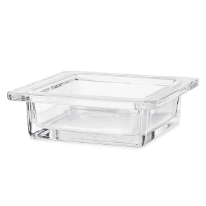 Square Glass Dish with Logo